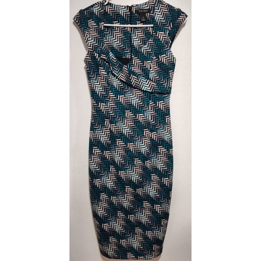 White House/Black Market Chevron Print Stretch Knit Sheath Dress Size 0